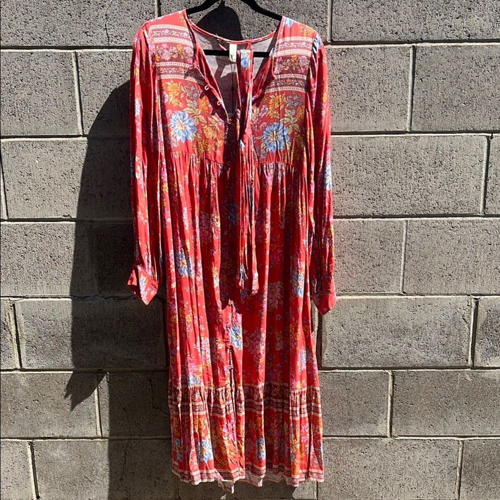 NWT Spell Meadowland Poppy Floral Bohemian Red Dress Size S